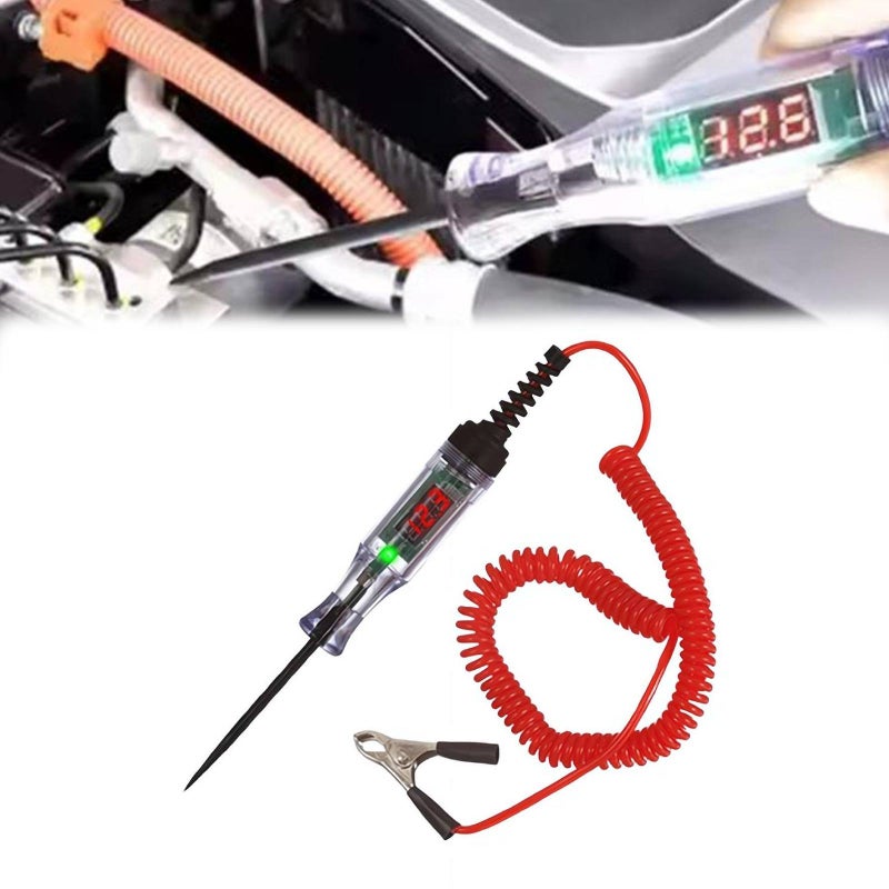 Relay Tester, Automotive Digital Fuse Tester with LED Display, 3-48V Circuit for Car Truck Boat, Voltmeter Test Pen with Piercing Probe, 1.2M Spring Cable for Electrical Diagnostics - Image 1